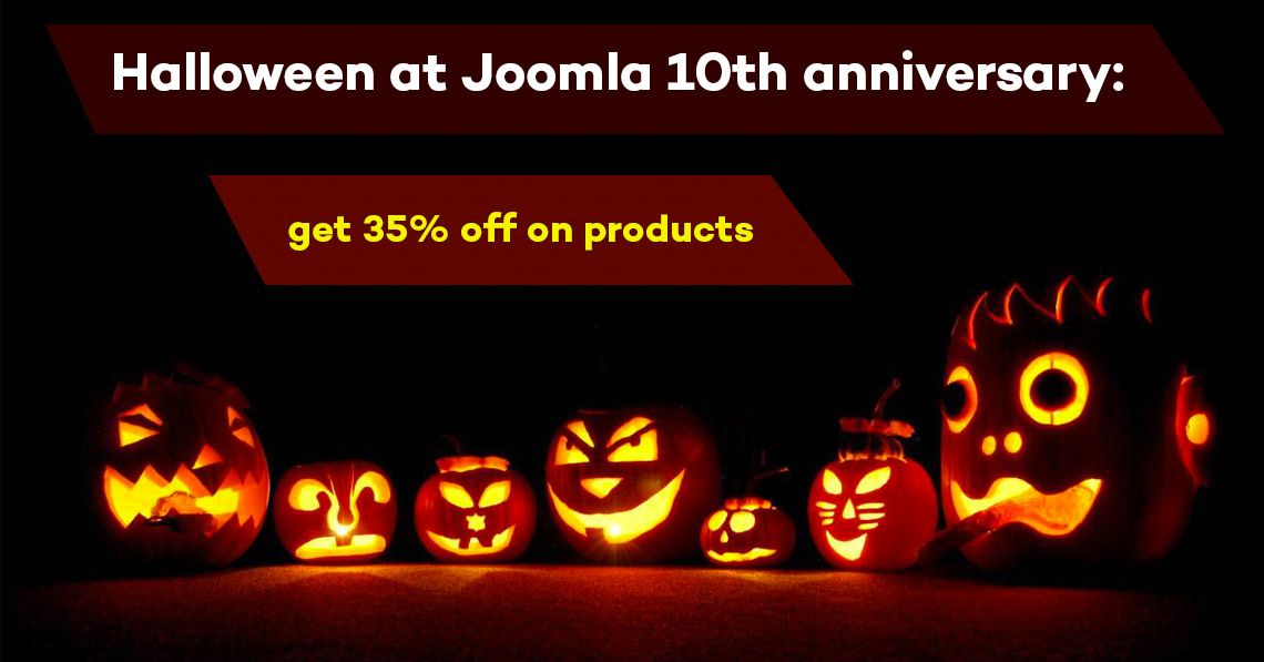 Halloween at Joomla 10th anniversary: get 35% off on products