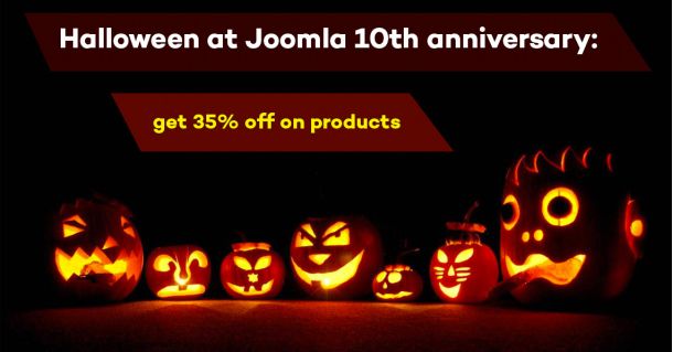 Halloween at Joomla 10th anniversary: get 35% off on products