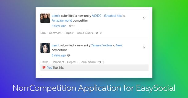 NorrCompetition Application for EasySocial is finally released