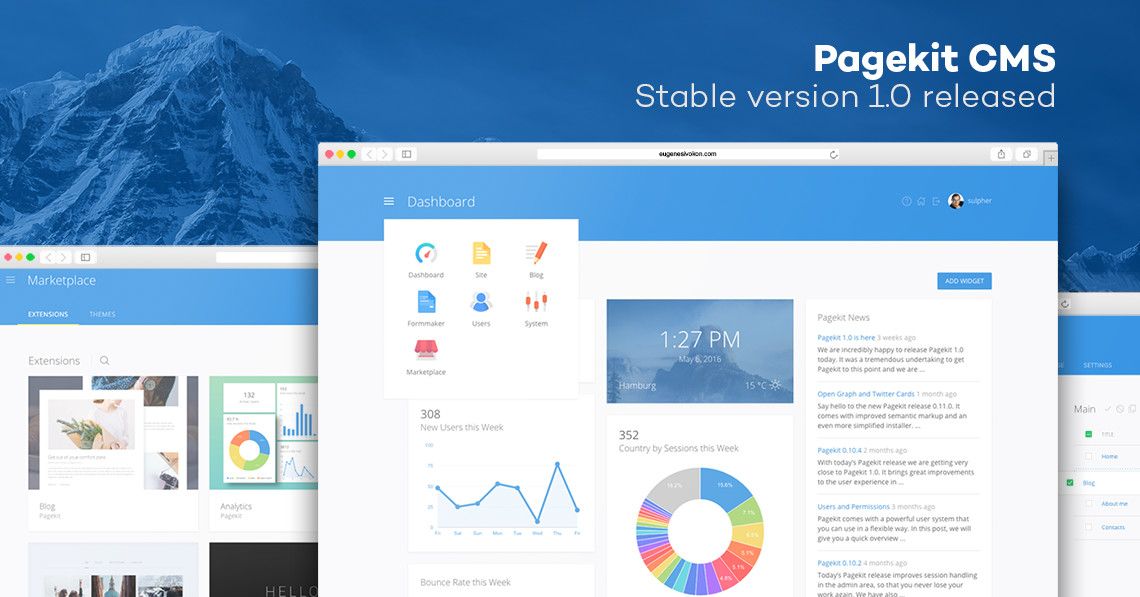 CMS Pagekit Stable version 1.0 released