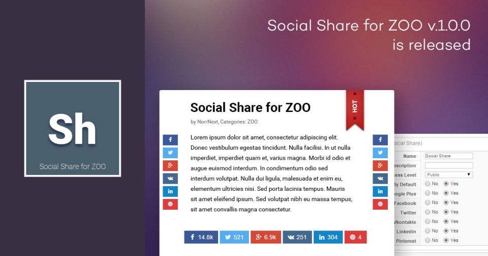 Social Share for ZOO 1.0.0 is released
