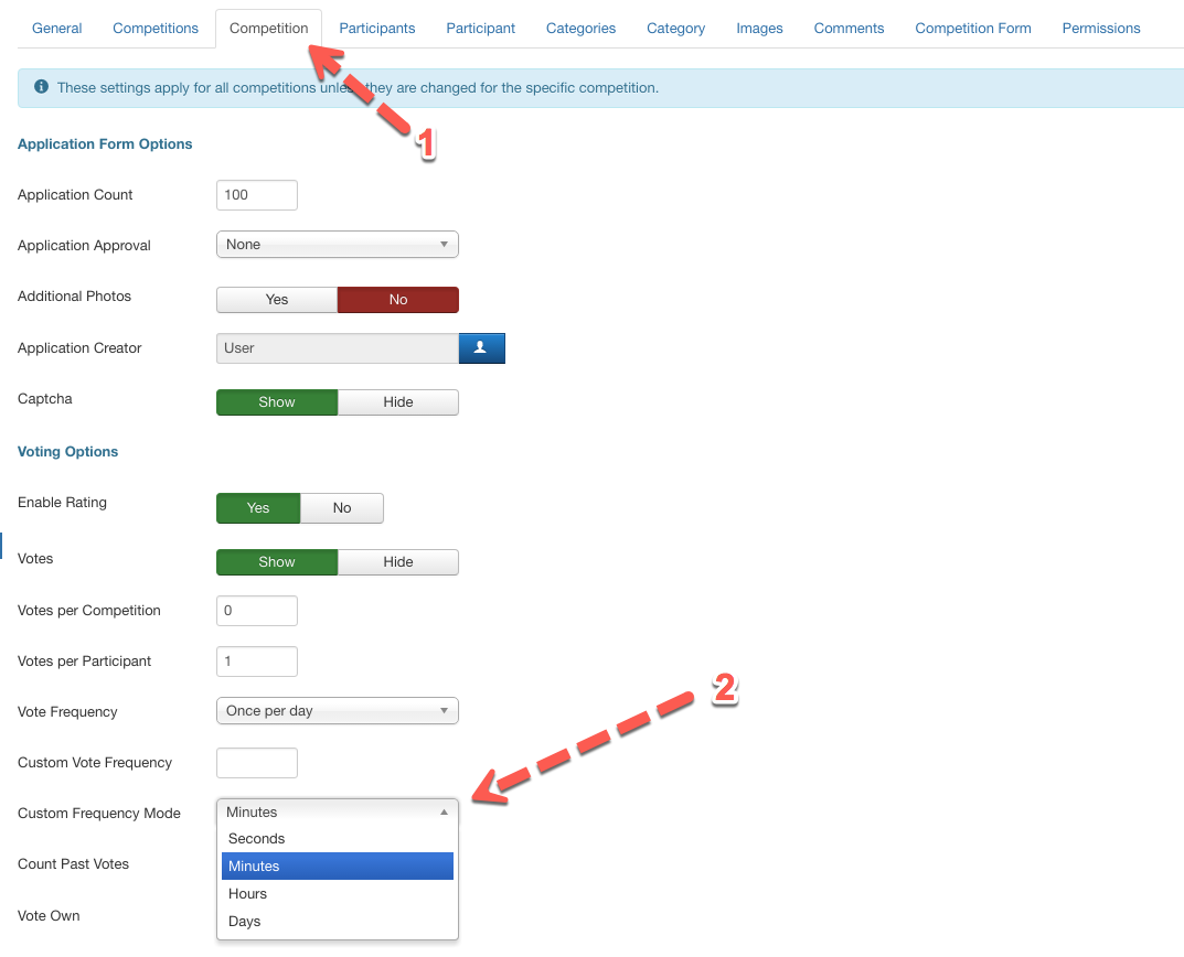 Custom vote frequency mode