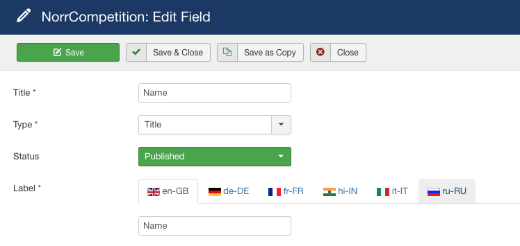 Edit field - NorrCompetition