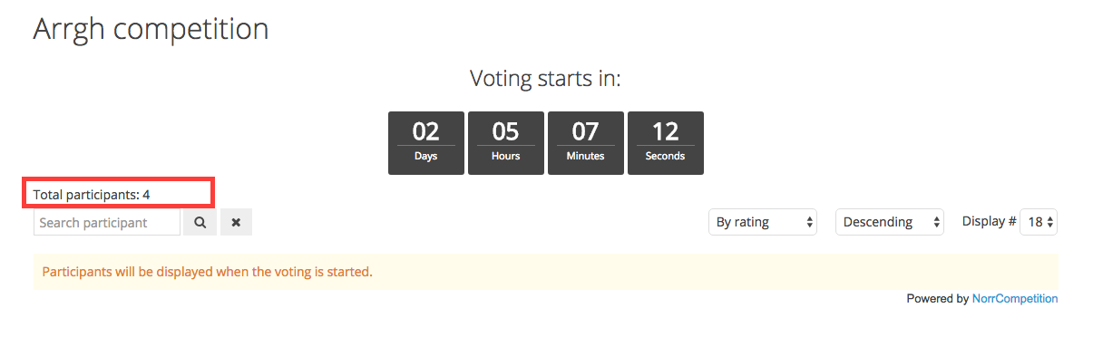 No entries displayed in the contest which voting date is not started yet