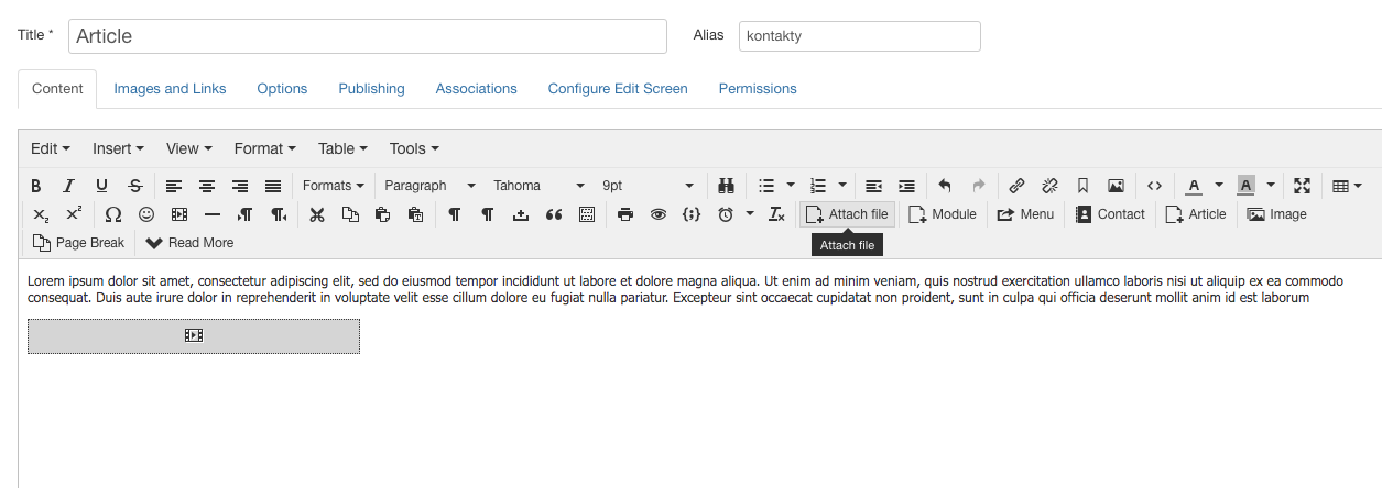 Quantum Manager - attach files to the Joomla article