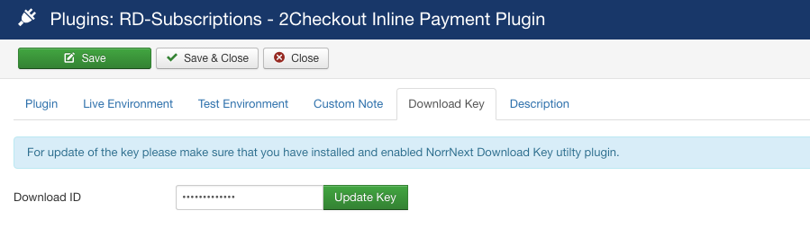 2Checkout Inline for RD-Subscriptions - Download Key