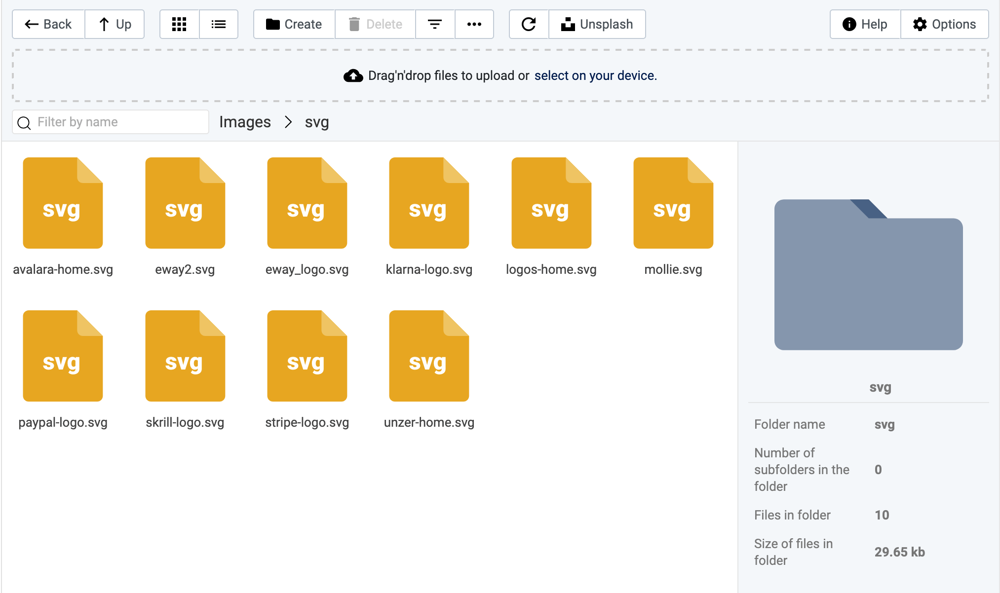 All SVG files have default thumbnail now