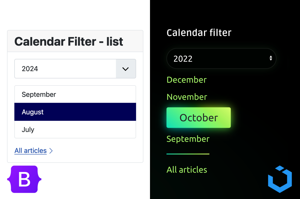 Calendar Filter settings