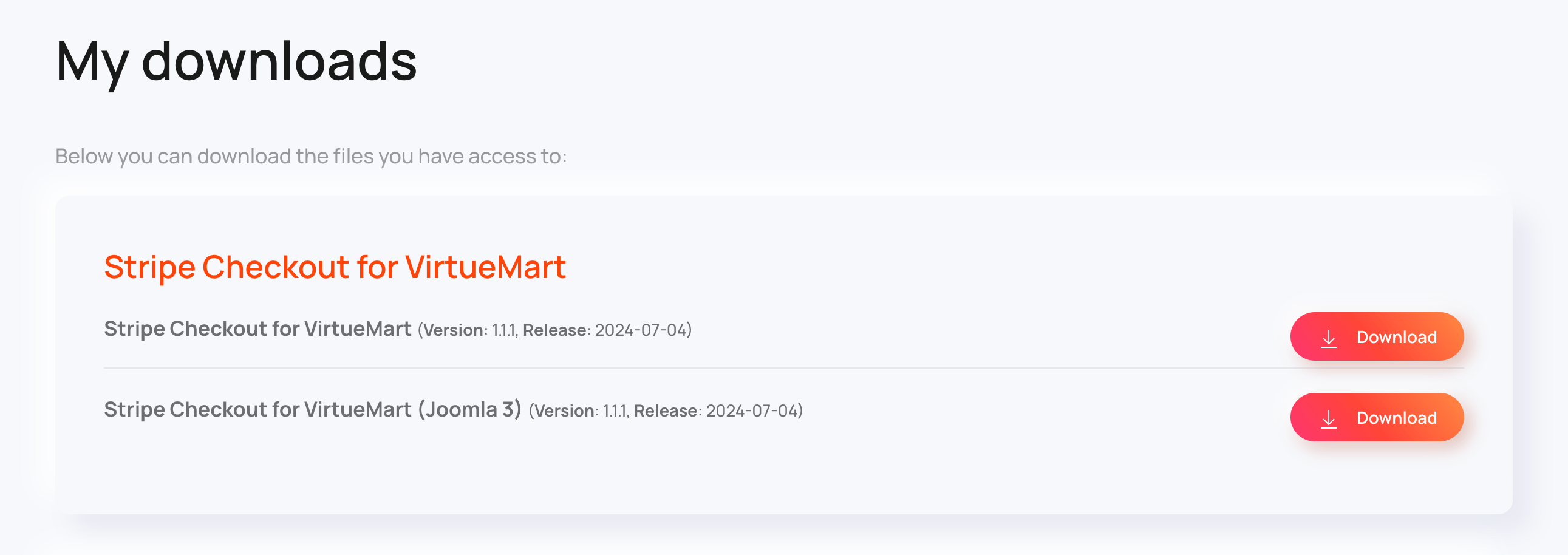 Stripe Checkout for VirtueMart - download plugin for Joomla 3, 4 and 5