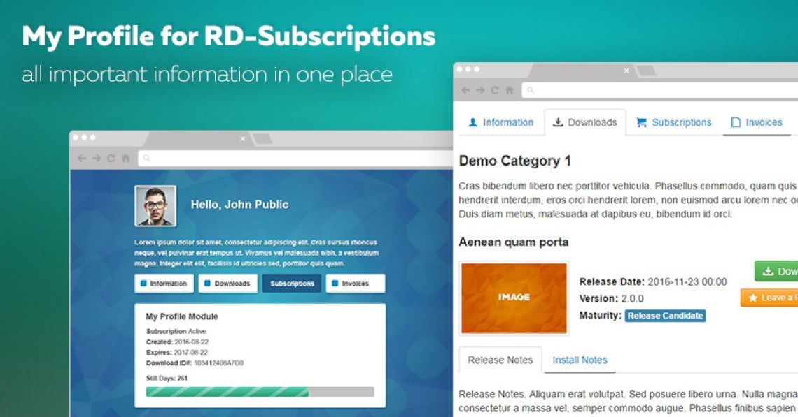 My Profile for RD Subscriptions module released