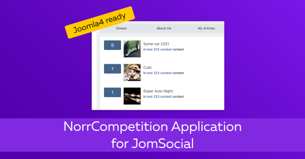 NorrCompetition App for JomSocial — the version 2.0 released. Joomla 4 ready