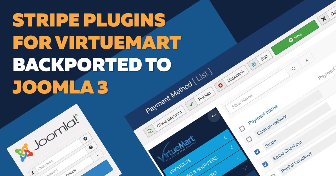 Stripe plugins for VirtueMart Backported to Joomla 3