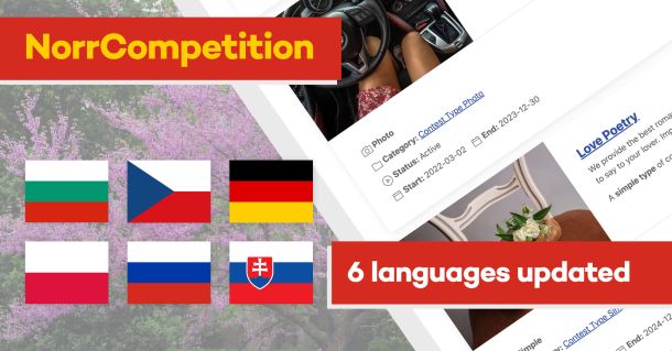 Translations for NorrCompetition. An update of 6 language packages