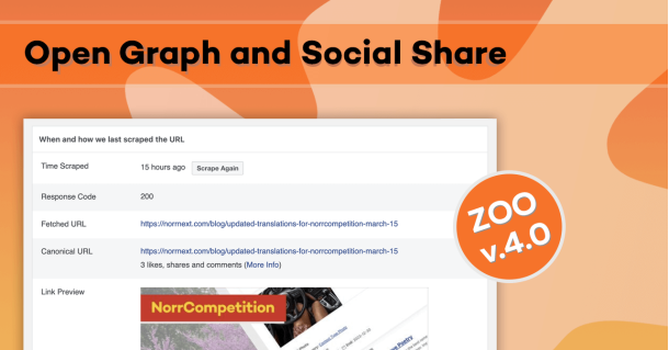 Open Graph and Social Share elements are ZOO 4 ready